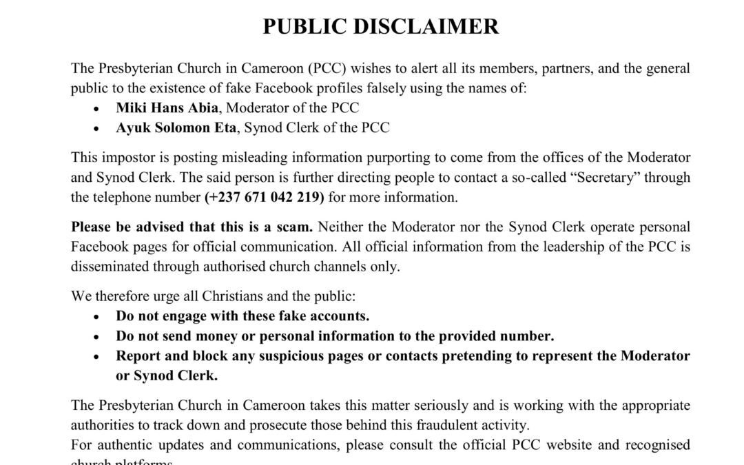 Public Disclaimer